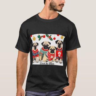 T-SHIRT CHIOT PUG NOËL DÉCOREZ LES SALLES VÊTEMENT MIGNON