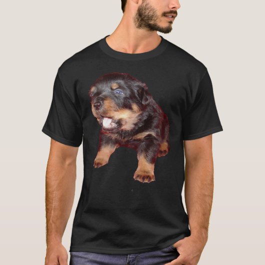 T-shirt Chiot Rottweiler Adorable Avec Jaw Drop Expres (Devant)
