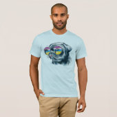 T-shirt Chiot tropical d'aquarelle (Devant entier)