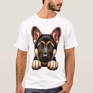 T-shirt Chiots Berger Allemand aux Yeux Expressifs