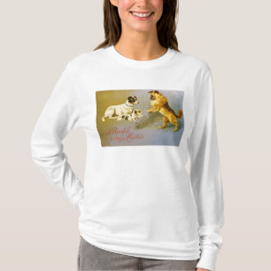 T-shirt Chiots dans la paille, carte postale victorienne