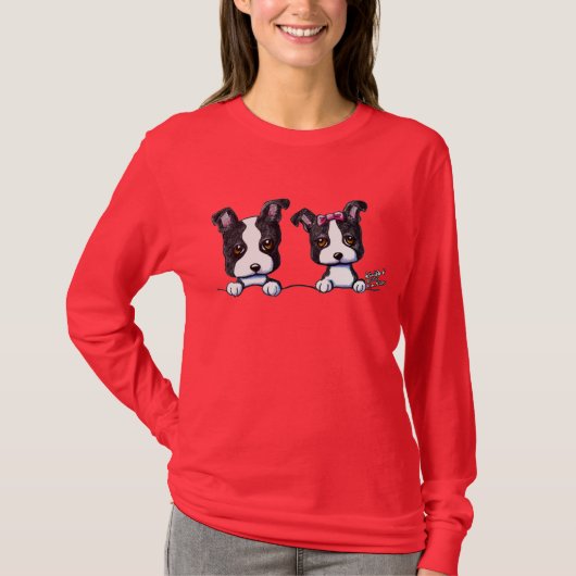 T-shirt Chiots de Boston Terrier (Devant)