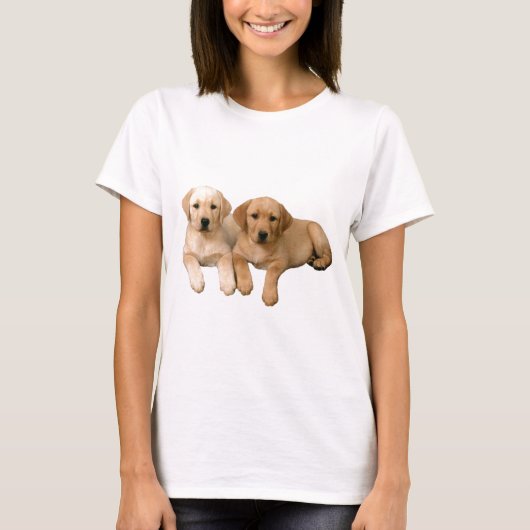 T-shirt Chiots jaunes de laboratoire (Devant)