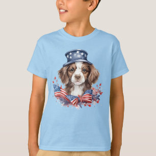 T-shirt Chiots patriotiques 4 juillet Fête de l'Indépendan