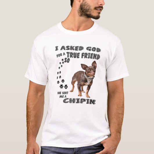 T-shirt Chipin Quote Mom Minchi Dad Print, Min Pin Chihuah (Devant)