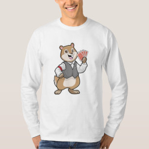 T-shirt Chipmunk au Poker avec cartes de Poker