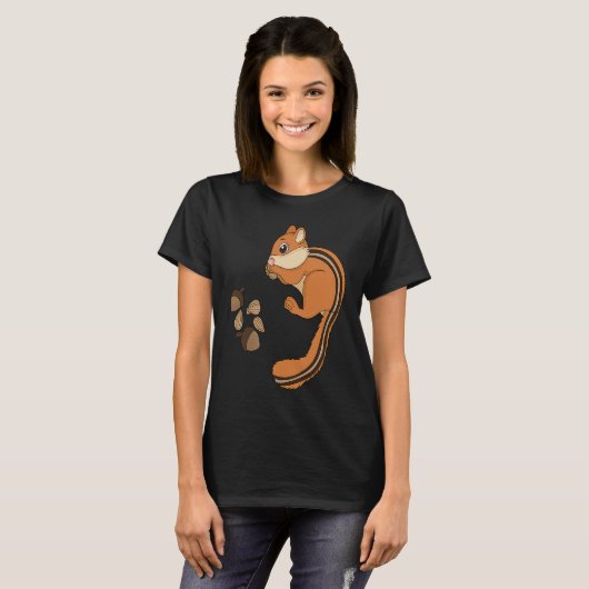 T-shirt Chipmunk Eating Nuts Nuts For Kids (Devant entier)