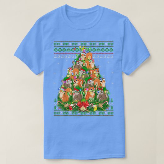 T-shirt Chipmunk Xmas Lighter Tree Père Noël Chipmunk Ugly (Design devant)