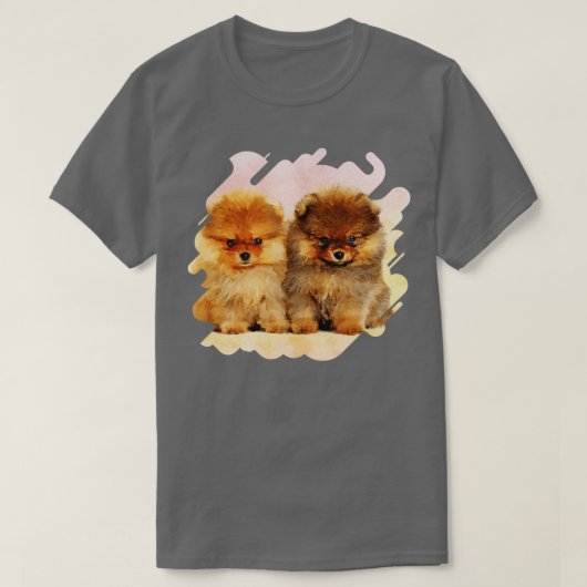 T-shirt Chipons Poméraniens mignons (Design devant)