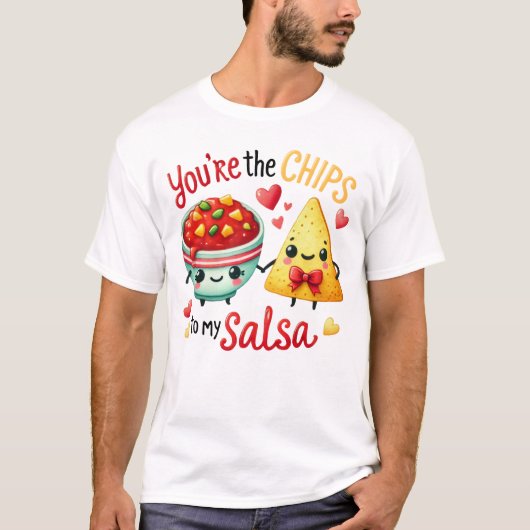 T-shirt Chips and Salsa Cute Snack Illustration (Devant)