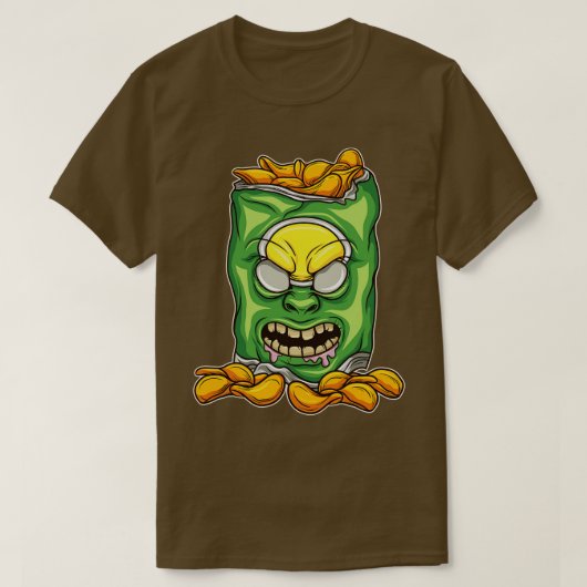 T-shirt Chips de pommes de terre zombies cadeau Halloween (Design devant)