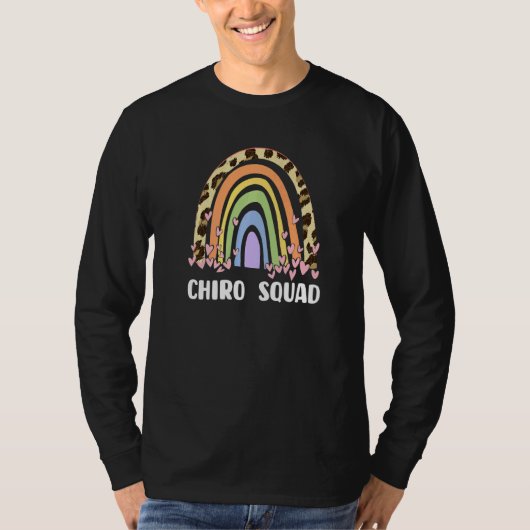 T-shirt Chiropractic - Chiro Squad Leopard Rainbow Premium (Devant)