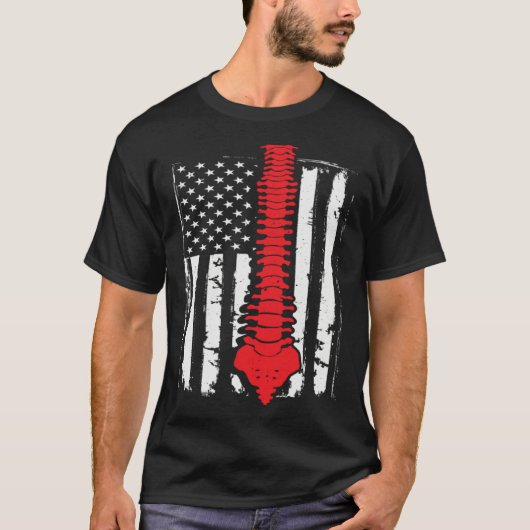 T-shirt chiropractors USA Flag spines for chiropractic  2 (Devant)