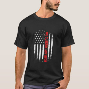 T-shirt Chirurgie Ligament Acl Survivant Drapeau Américain