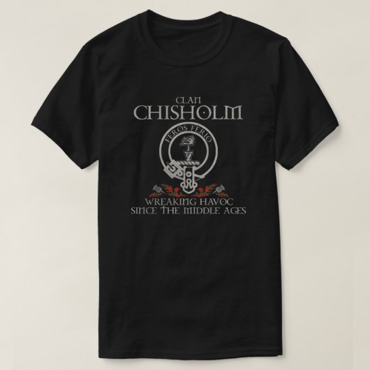 T-shirt Chisholm Clan crest écossais nom de famille tartan (Design devant)