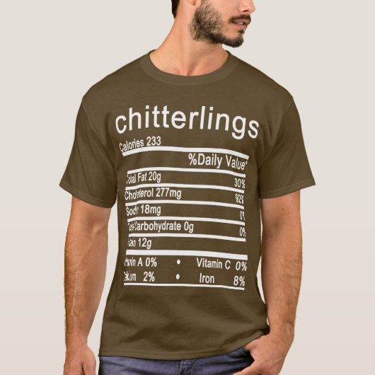 T-shirt chitterlings Nutrition Fiches Thanksgiving (Devant)