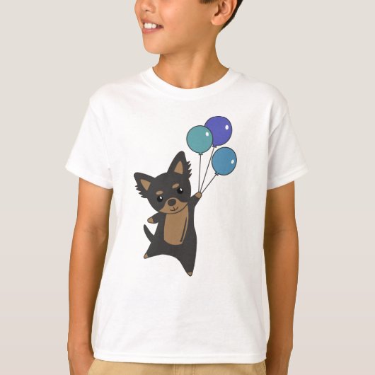 T-shirt Chiwawa Chig S'Envole Avec Des Ballons (Devant)