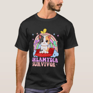 T-shirt Chlamydia Survivant Arc-en-ciel Chat Bactérie Adul