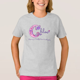 T-shirt Chloe girls C nom signifiant chemise monogramme