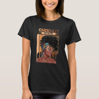 T-shirt Choc Lit 100 Melanin Dripping Afro Women