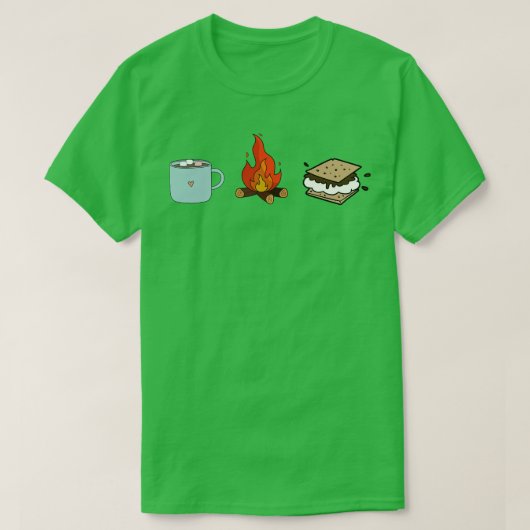 T-shirt Choco chaud feu de camp et morses (Design devant)