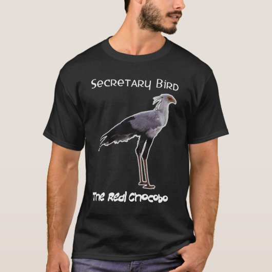 T-shirt Chocobo (secrétaire oiseau) - pour l'obscurité (Devant)