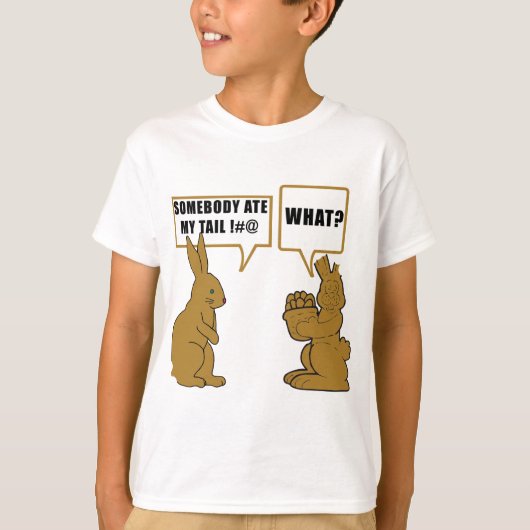 T-shirt Chocolat amusant Enfants lapins de Pâques (Devant)