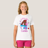 T-shirt Chocolat Anniversaire Quatrième fille (Devant entier)