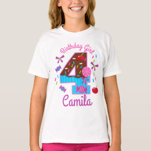 T-shirt Chocolat Anniversaire Quatrième fille