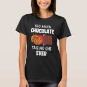 T-shirt Chocolat Bar Chocolat Chip Cookies Chocolat (Devant)
