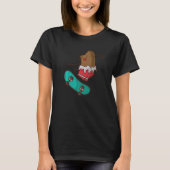 T-shirt Chocolat bitten aime Skateboard (Devant)