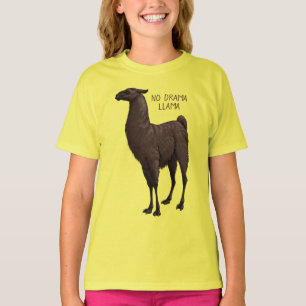 T-shirt Chocolat Brown et noir Pas de drame Llama
