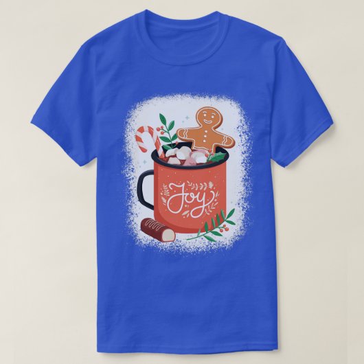 T-shirt Chocolat chaud cacao Noël Vacances d'hiver en mer (Design devant)