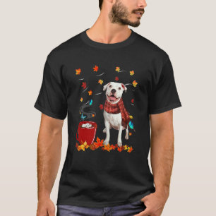 T-shirt Chocolat Chaud d'Automne Pitbull Blanc