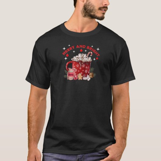 T-SHIRT CHOCOLAT CHAUD JOYEUX ET LUMINEUX GINGERBREAD CHRI (Devant)