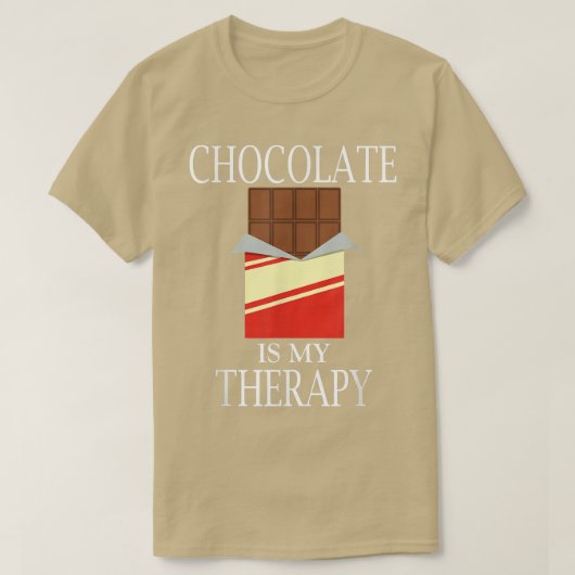 T-shirt Chocolat comme Thérapie Drôle Dit Amusant Chocolat (Design devant)