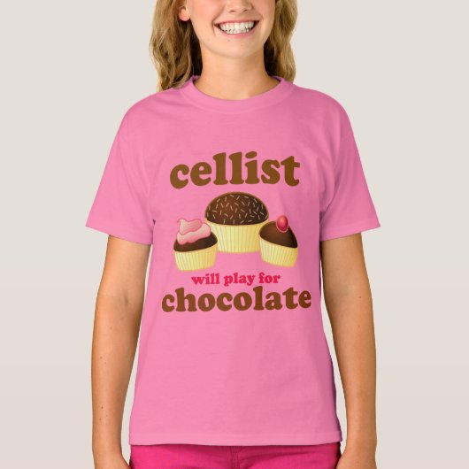 T-shirt Chocolat Cute Cello (Devant)