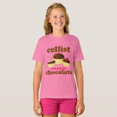 T-shirt Chocolat Cute Cello (Devant entier)