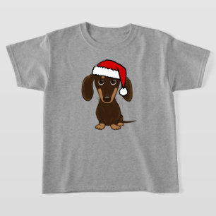 T-shirt Chocolat Dachshund Père Noël mignonne Wiener Chien