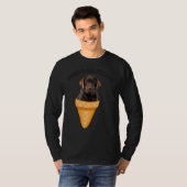 T-shirt Chocolat de cône de crème glacée Labrador Rétrieve (Devant entier)