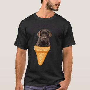 T-shirt Chocolat de cône de crème glacée Labrador Rétrieve