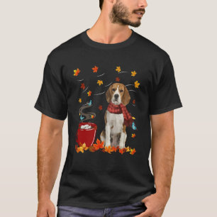 T-shirt Chocolat de l'automne de l'Écharpe de chien beagle