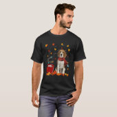 T-shirt Chocolat de l'automne de l'Écharpe de chien beagle (Devant entier)