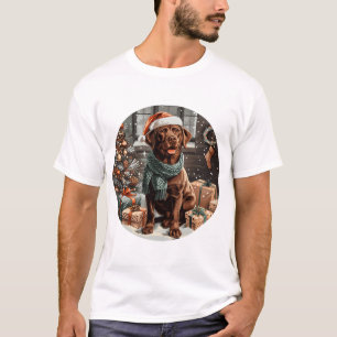 T-shirt Chocolat de Noël Labrador Retriever Chien