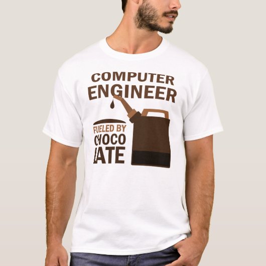 T-shirt Chocolat (drôle) d'ingénieur informaticien (Devant)