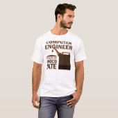 T-shirt Chocolat (drôle) d'ingénieur informaticien (Devant entier)