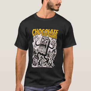 T-shirt Chocolat et Chaos Kaiju Monstre Drôle Rétro Choc