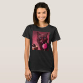 T-shirt Chocolat Flamant Rose Chat (Devant entier)