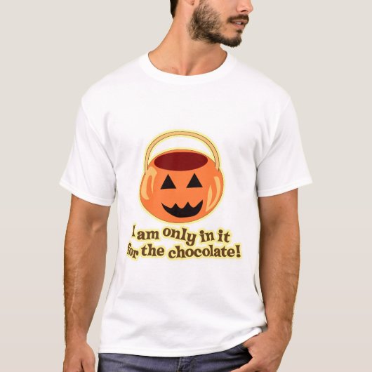 T-shirt Chocolat Halloween mignon Dessin Slogan (Devant)