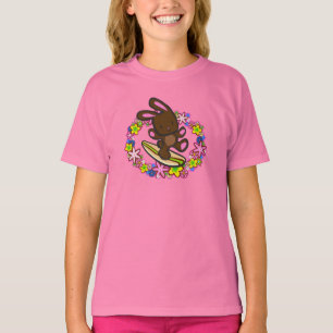 T-shirt Chocolat Hawaiian Surfing Bunny Cartoon rose